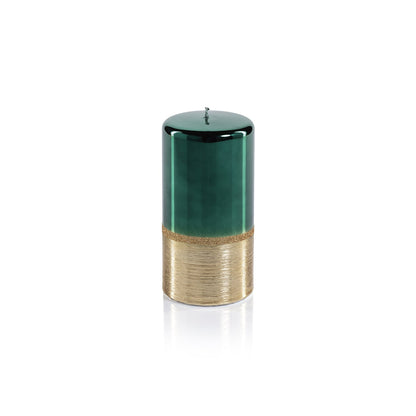 Metallic Candle - Green with Gold - Candles by Carlyle Avenue