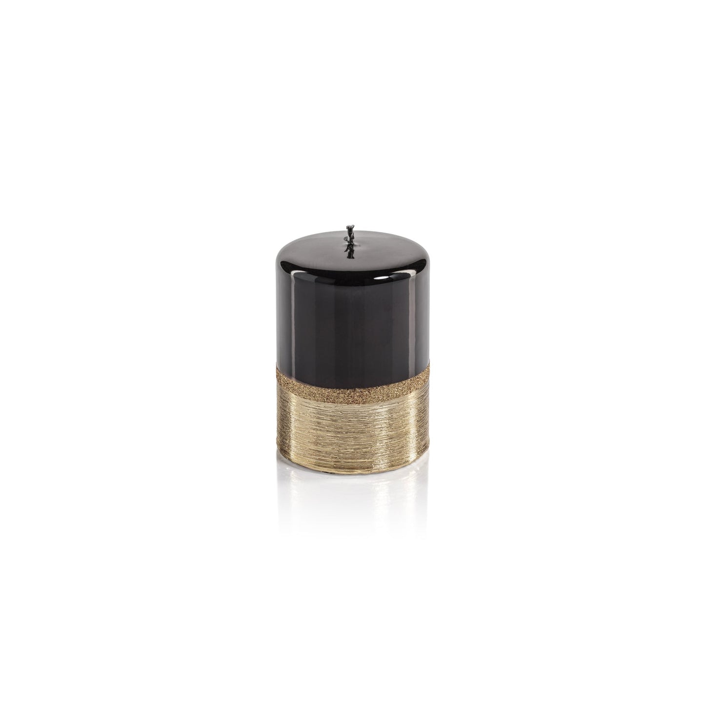 Metallic Candle - Black with Gold