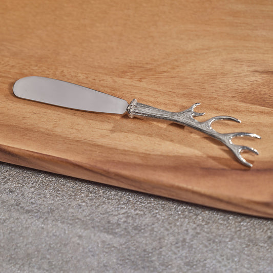 Davos Antler Design Pewter Butter and Cheese Knife - Silver