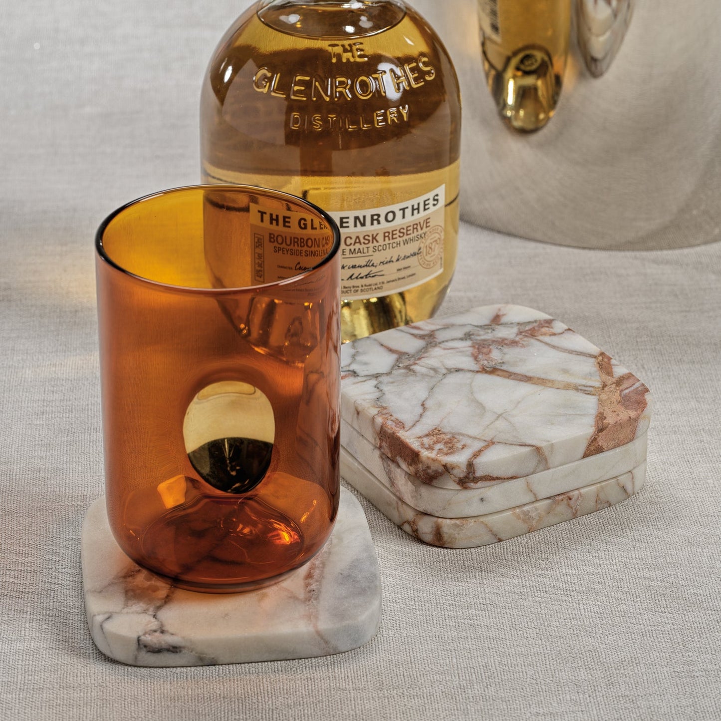 Rosso Verona Matte set of 4 Marble Coasters