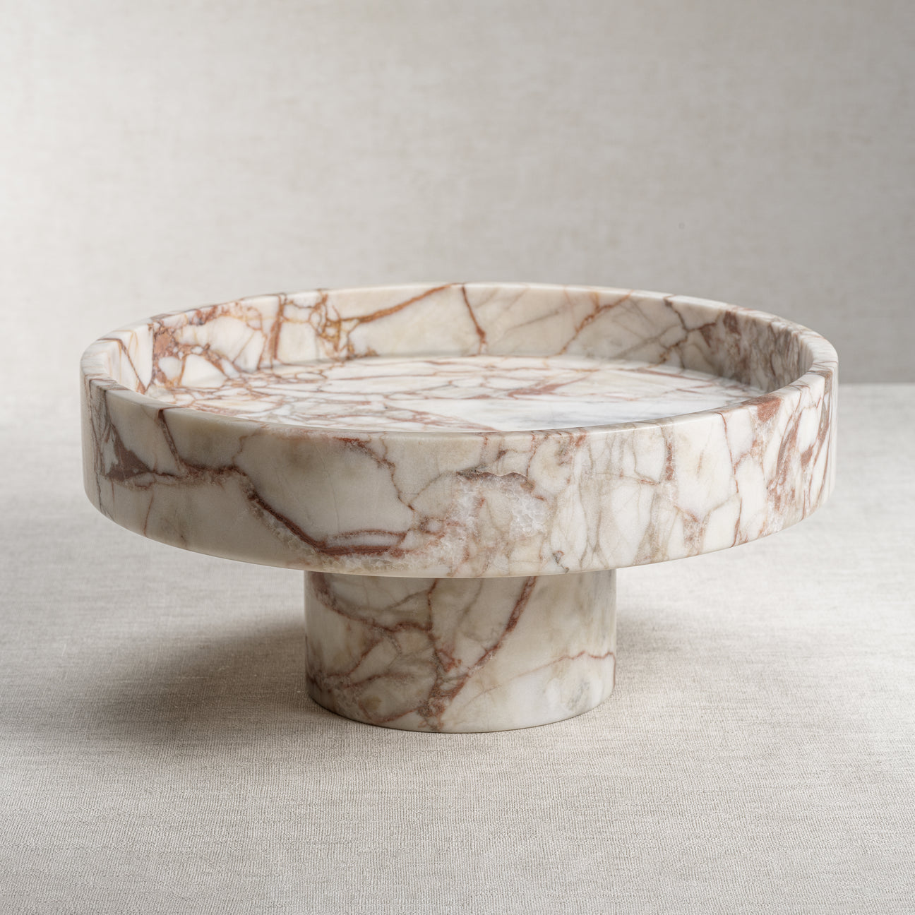 Footed Rosso Verona Marble Bowl