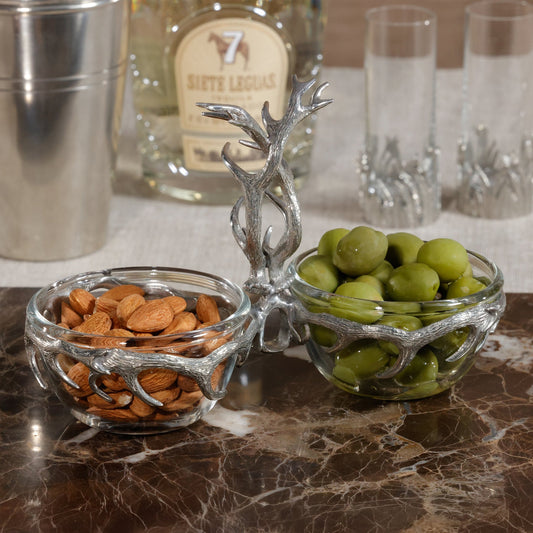 St. Anton Pewter and Glass Condiment Set