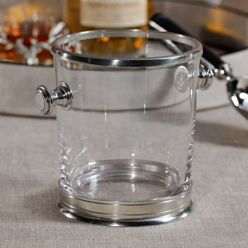 St. Anton Pewter and Glass Ice Bucket with Handles - Barware by Carlyle Avenue