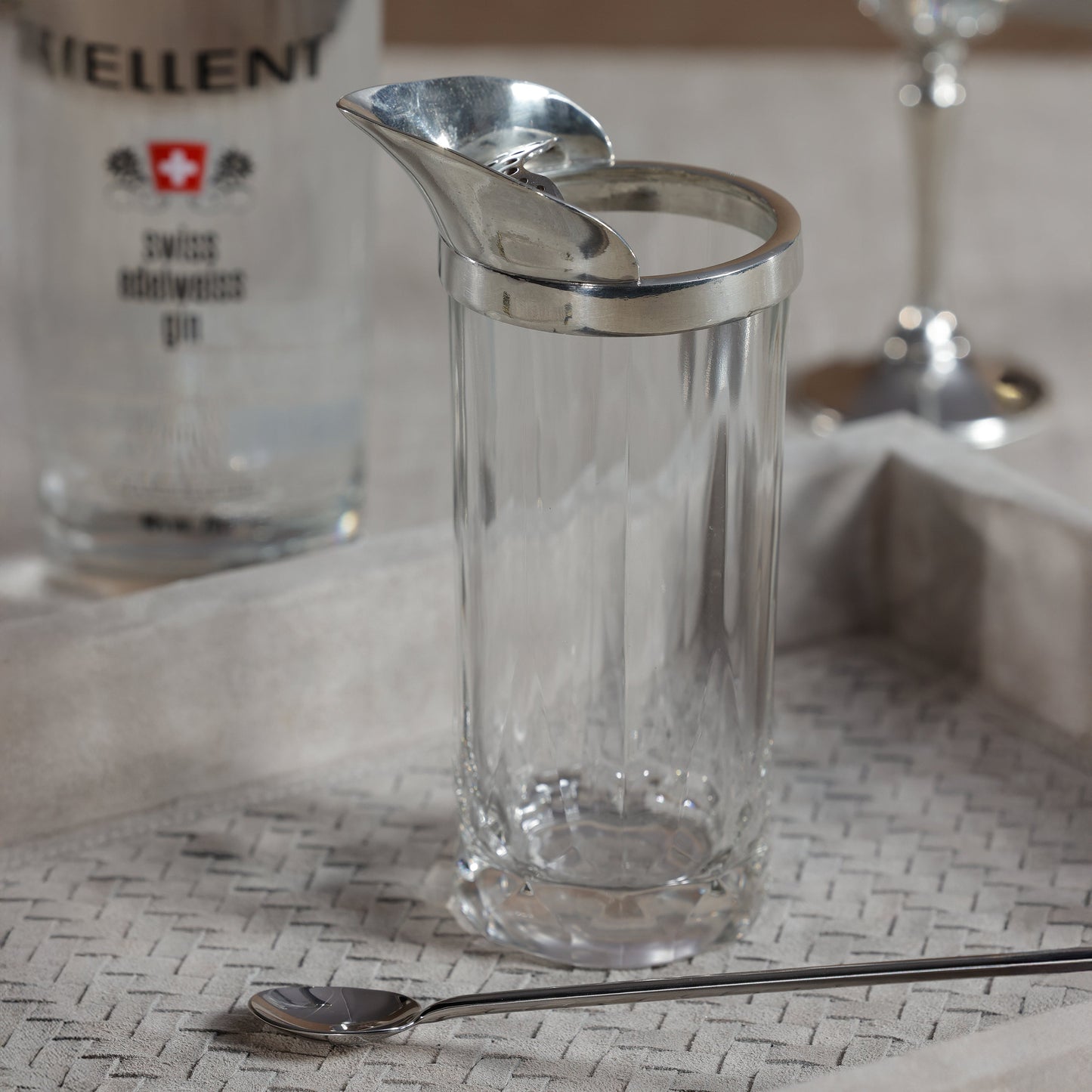 St. Anton Pewter and Glass Cocktail Shaker with Stirrer