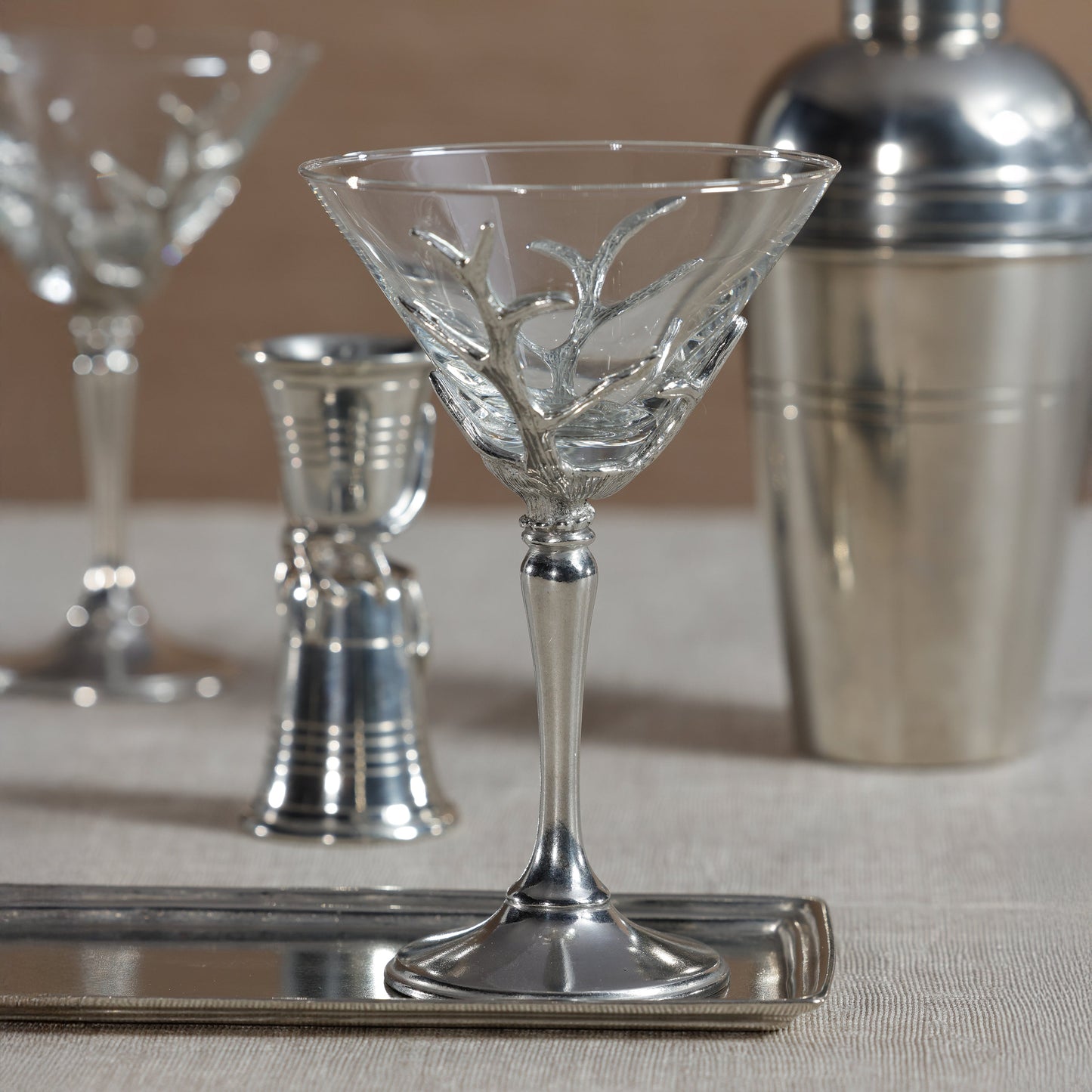 St. Moritz Pewter and Glass Martini Glass