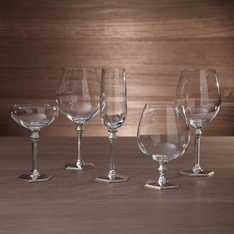 St. Anton Glassware on Pewter Stem