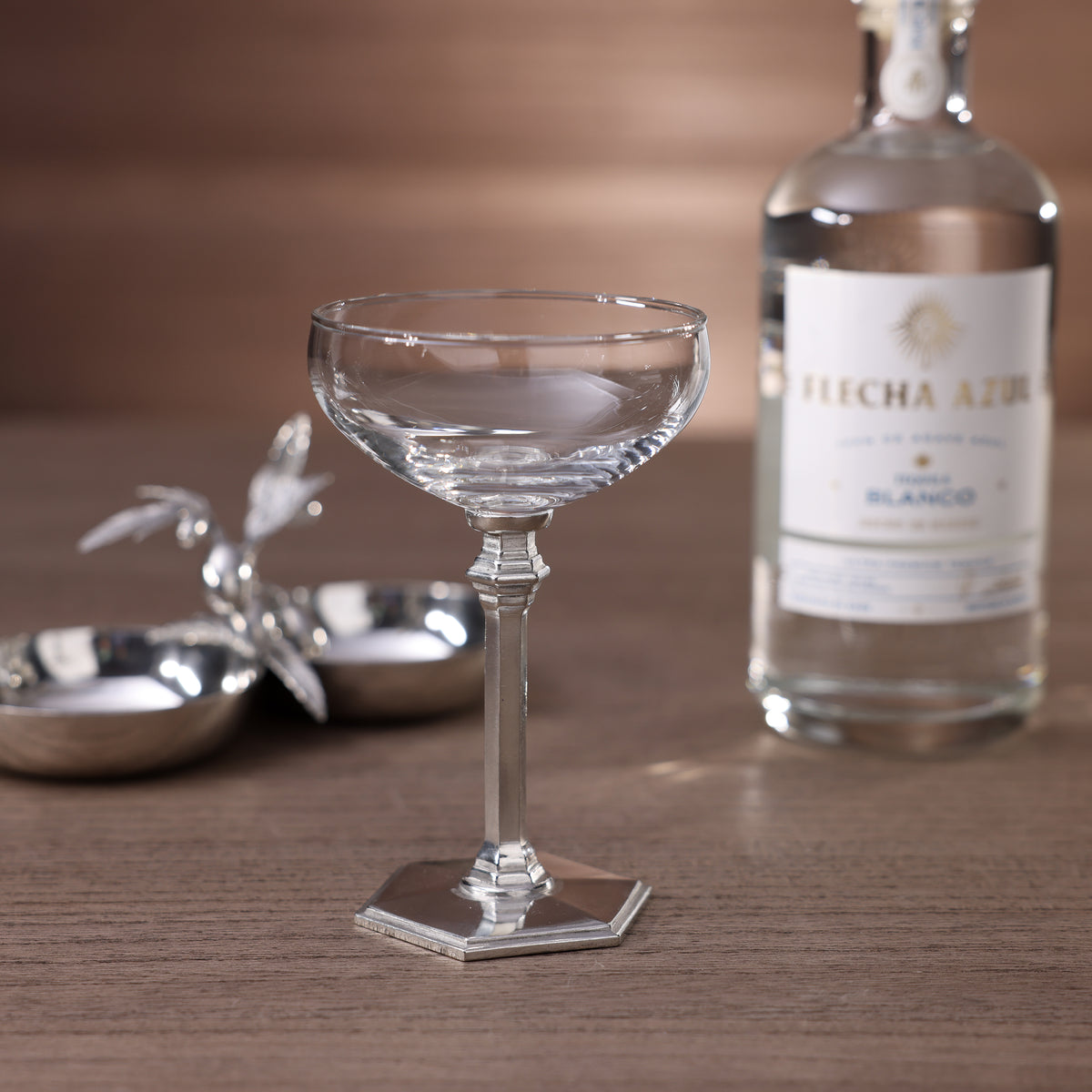 St. Anton Glassware on Pewter Stem