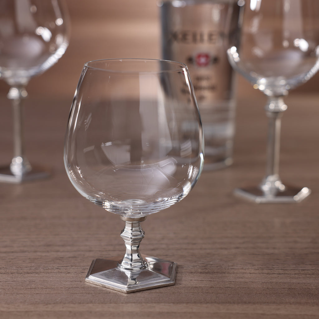 St. Anton Glassware on Pewter Stem