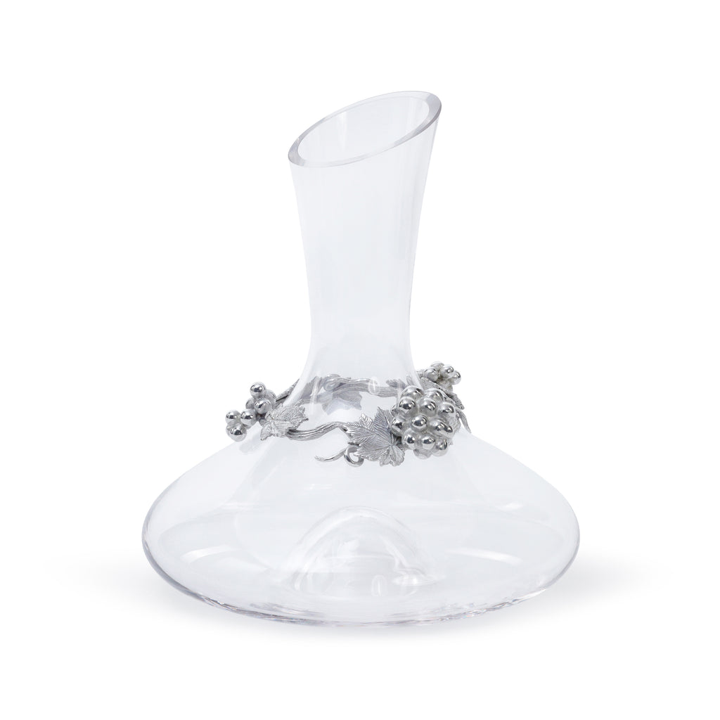St. Anton Glass Wine Decanter with Pewter Grapevine Trim