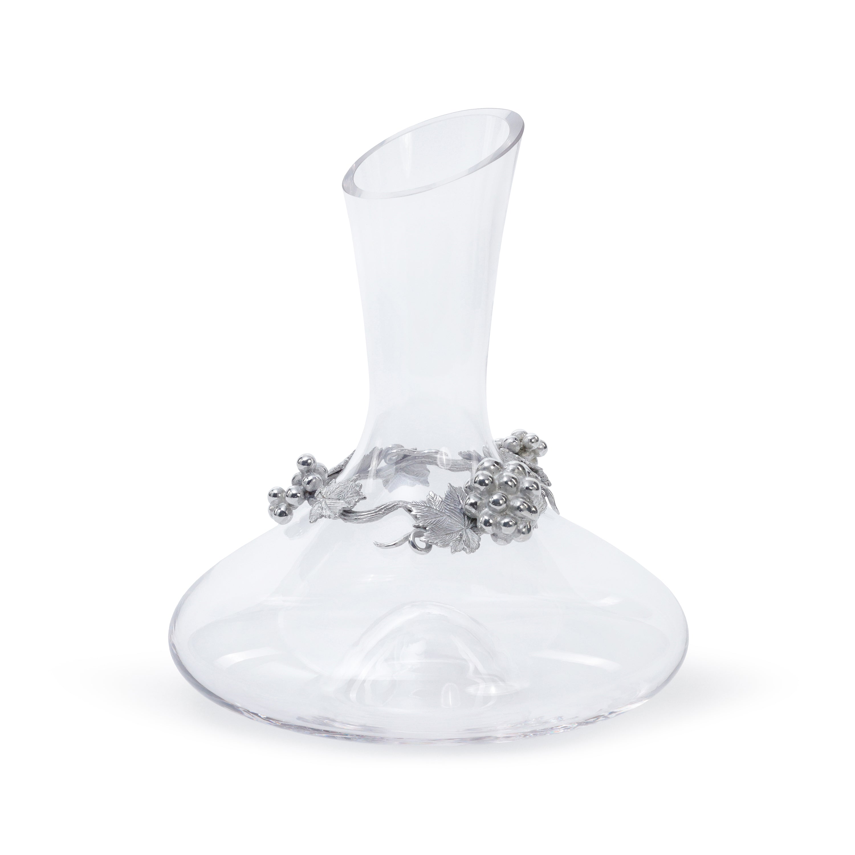 St. Anton Glass Wine Decanter with Pewter Grapevine Trim