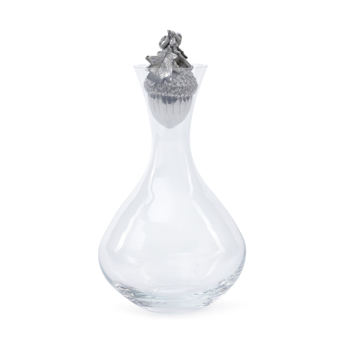 St. Anton Glass Decanter with Pewter Acorn Stopper