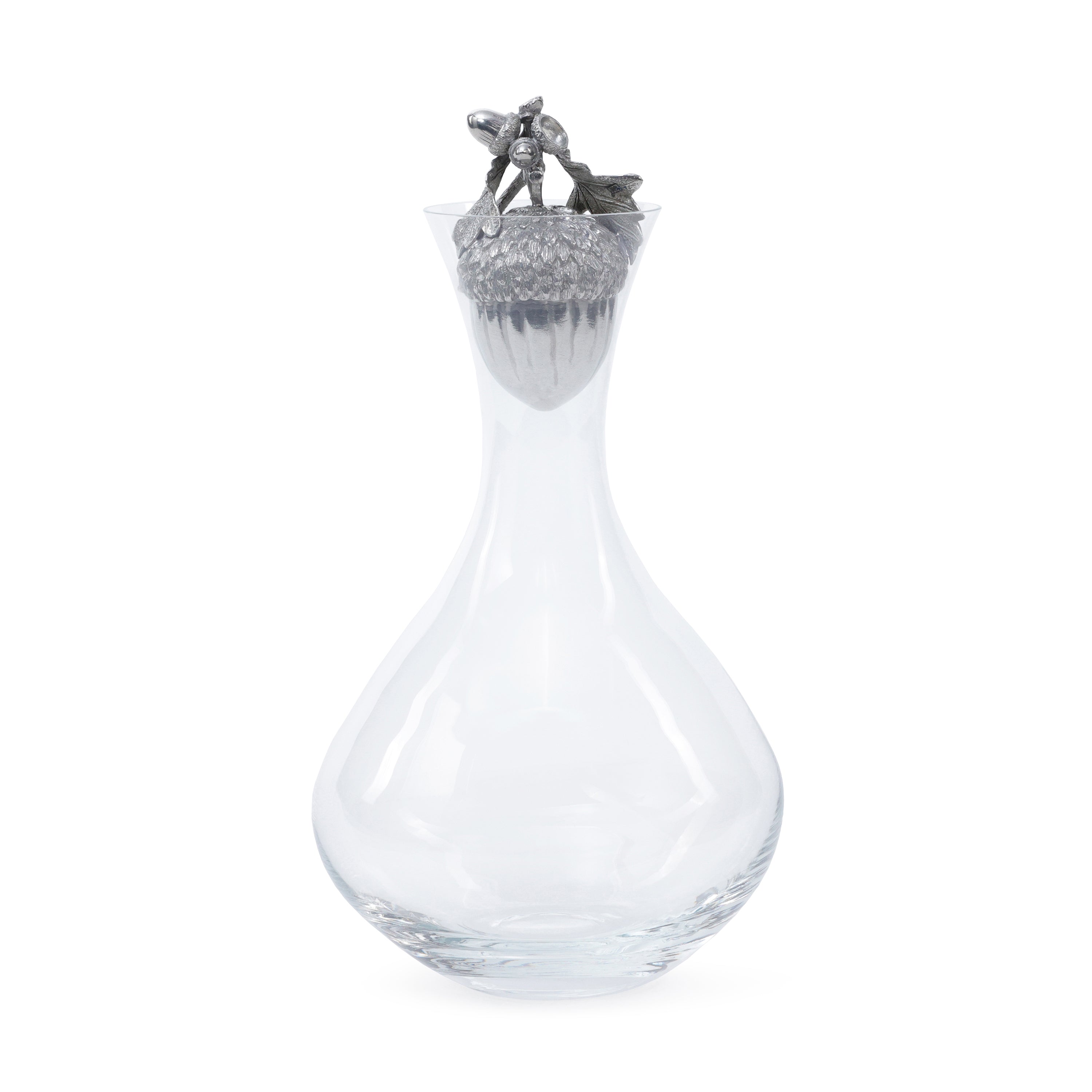 St. Anton Glass Decanter with Pewter Acorn Stopper