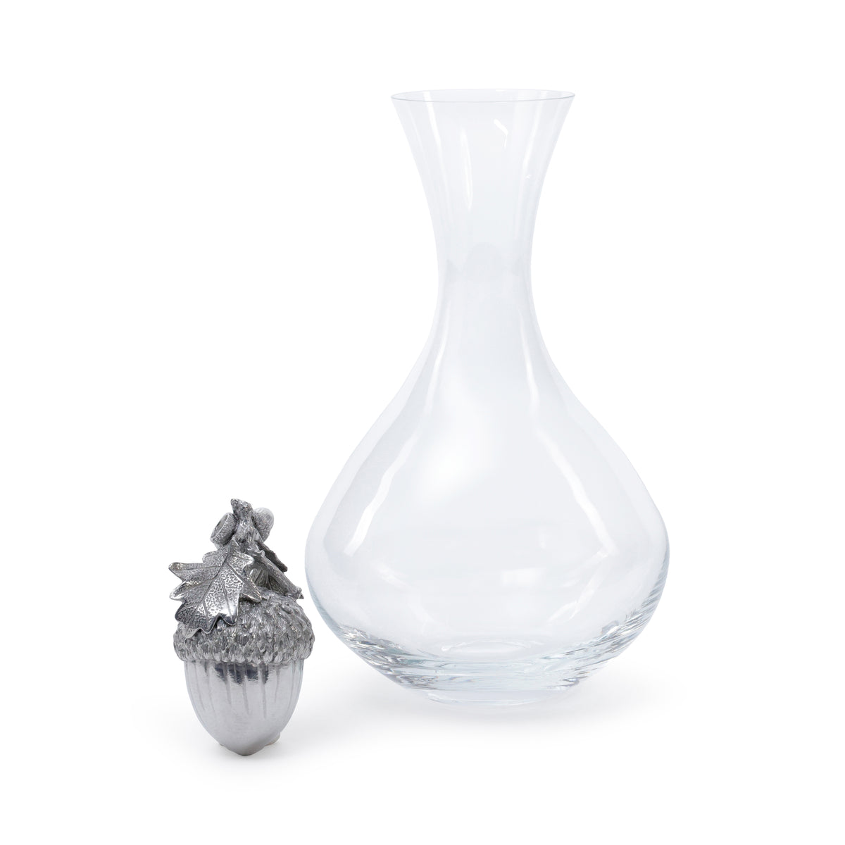 St. Anton Glass Decanter with Pewter Acorn Stopper