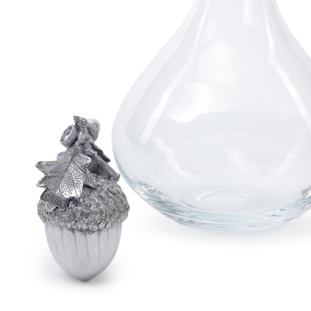 St. Anton Glass Decanter with Pewter Acorn Stopper