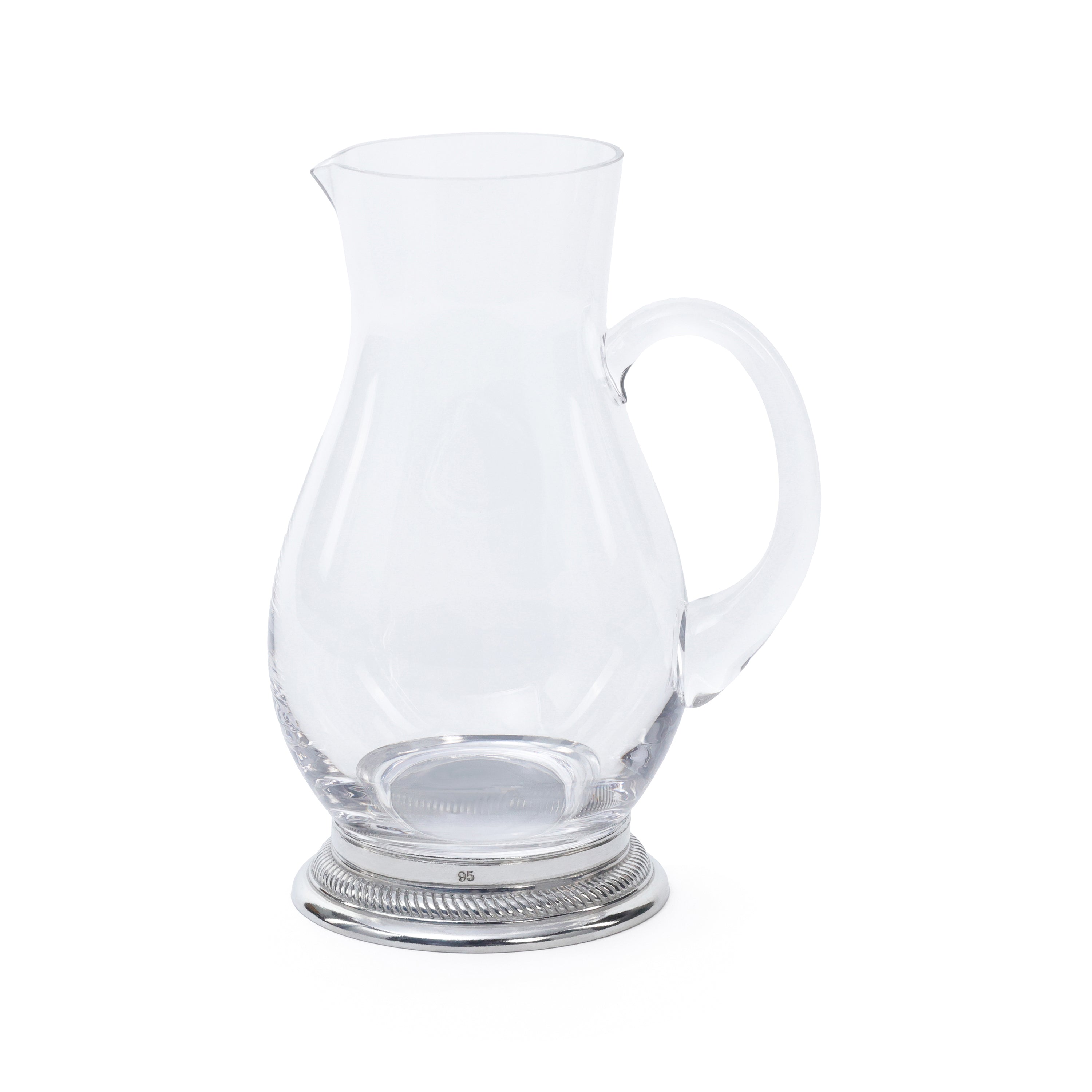 St. Anton Glass Pitcher on Pewter Base