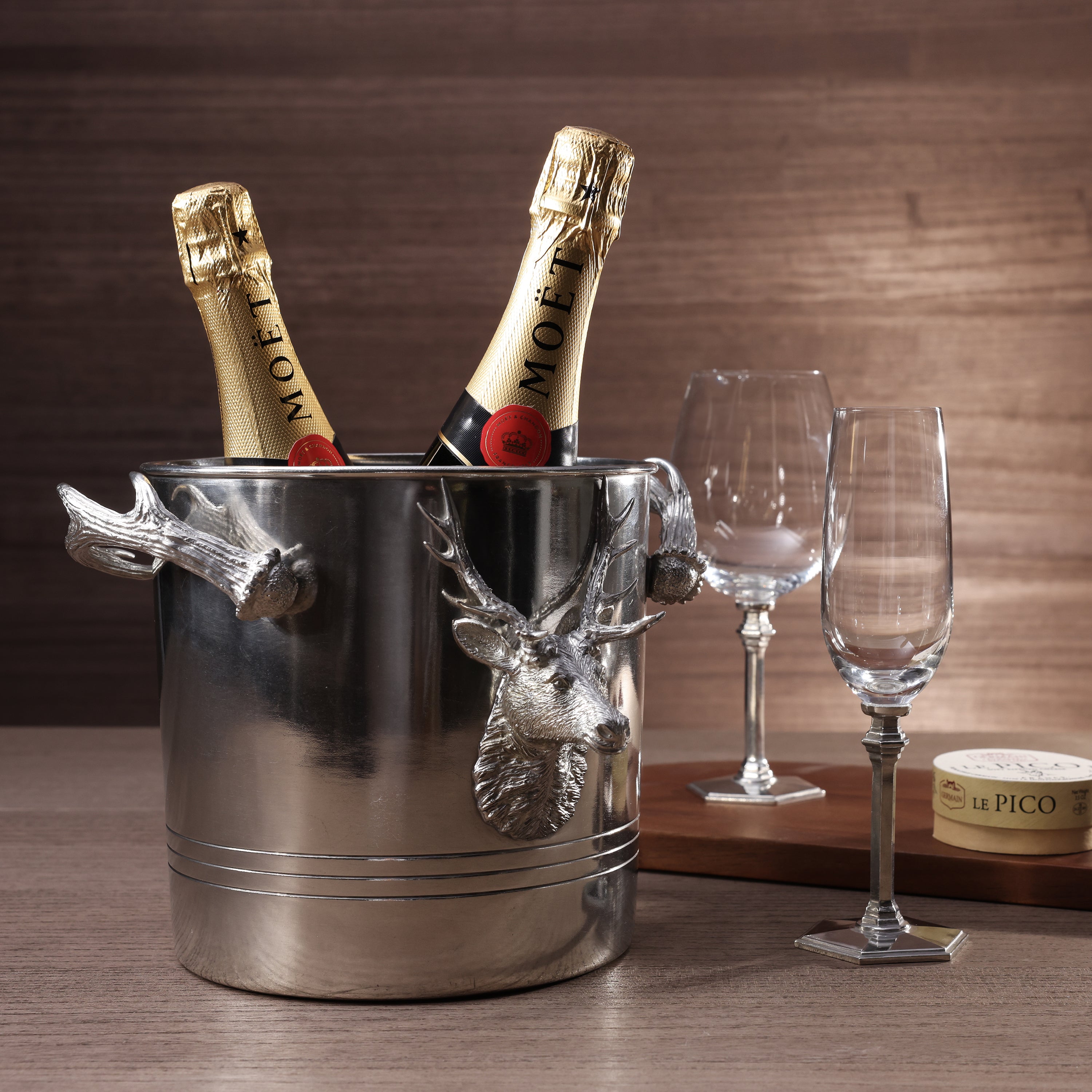 St. Anton Stag Head All Pewter Ice / Wine Bucket