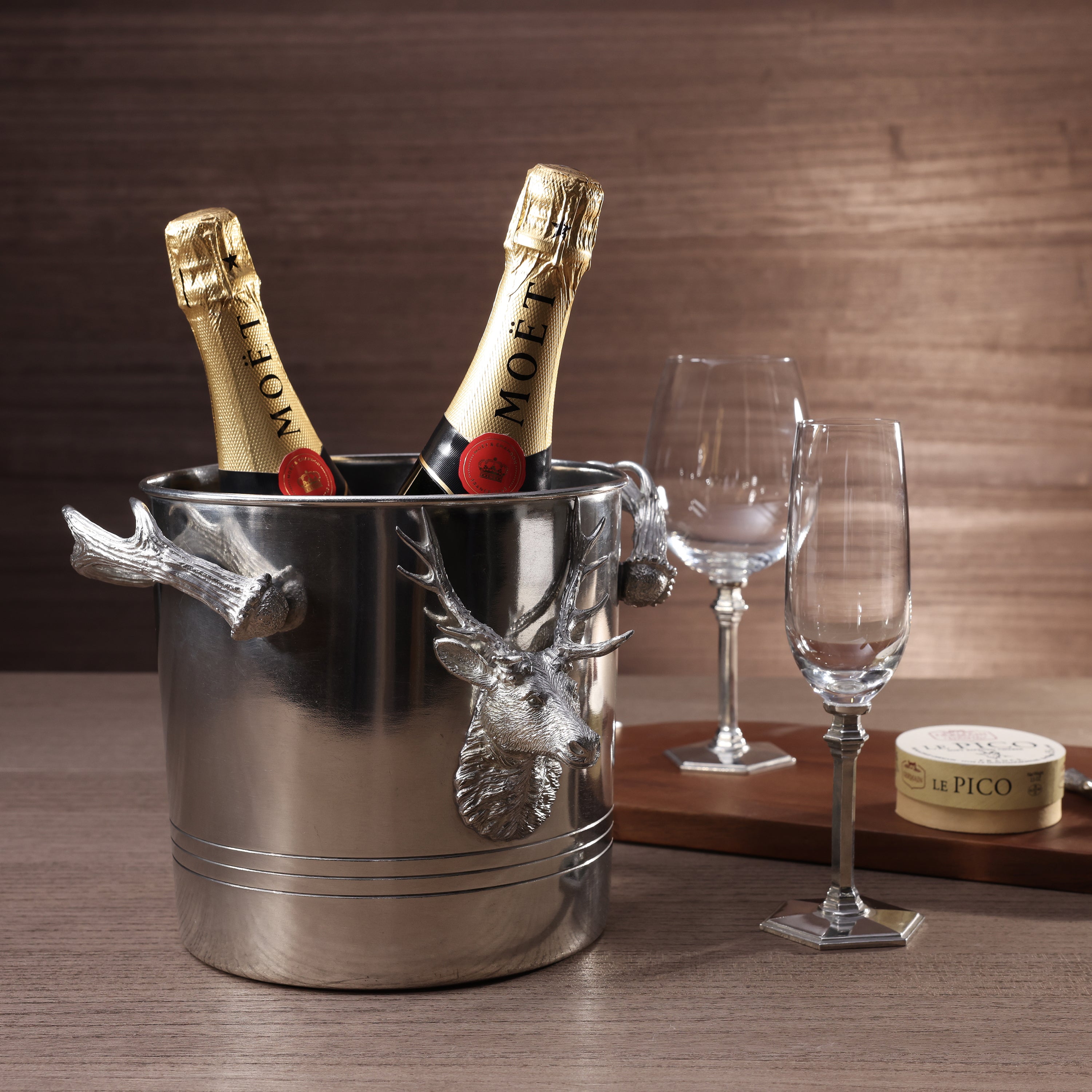 St. Anton Stag Head All Pewter Ice / Wine Bucket
