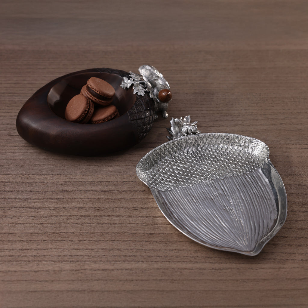 St. Anton Wood Nut Bowl w/Pewter Squirrel