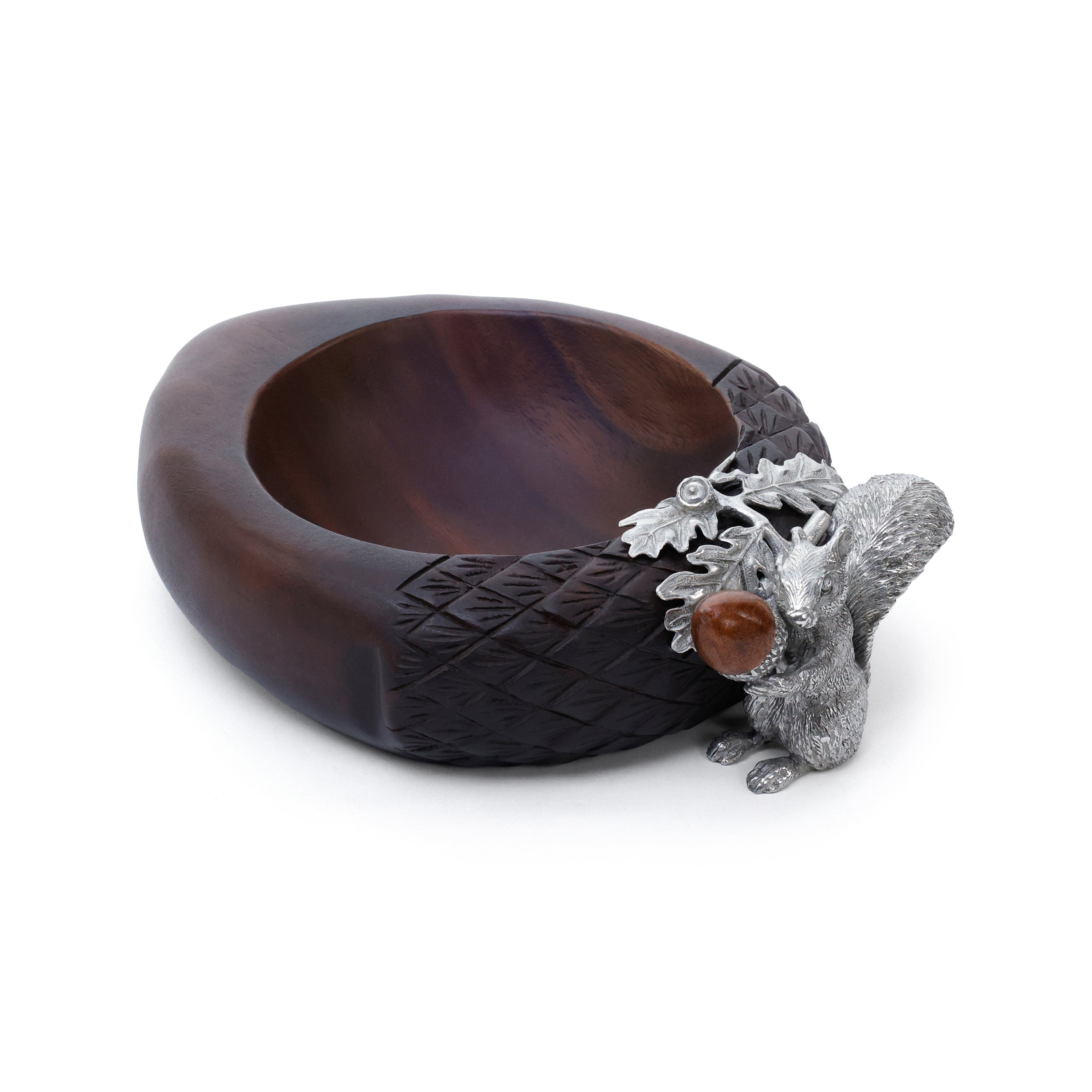 St. Anton Wood Nut Bowl w/Pewter Squirrel