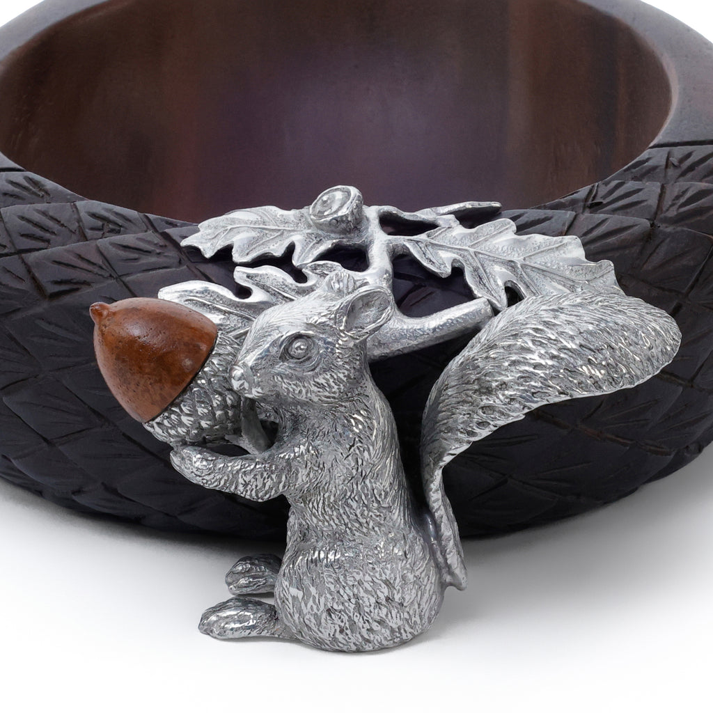 St. Anton Wood Nut Bowl w/Pewter Squirrel