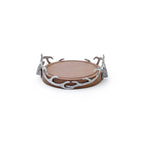 St. Anton Stag Head Wood and Pewter Wine Coaster