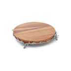St. Anton Wood Cheese and Charcuterie Board on Pewter Stag and Antler Base