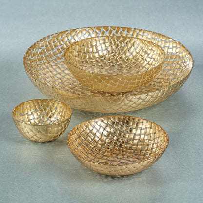 Gold Braided Glass Bowl - Serveware by Carlyle Avenue