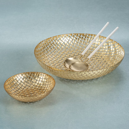 Gold Braided Glass Bowl - Serveware by Carlyle Avenue