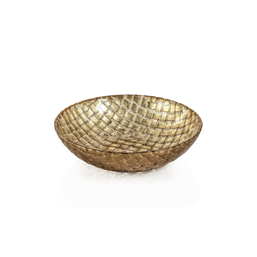 Braided Glass Bowl - Gold