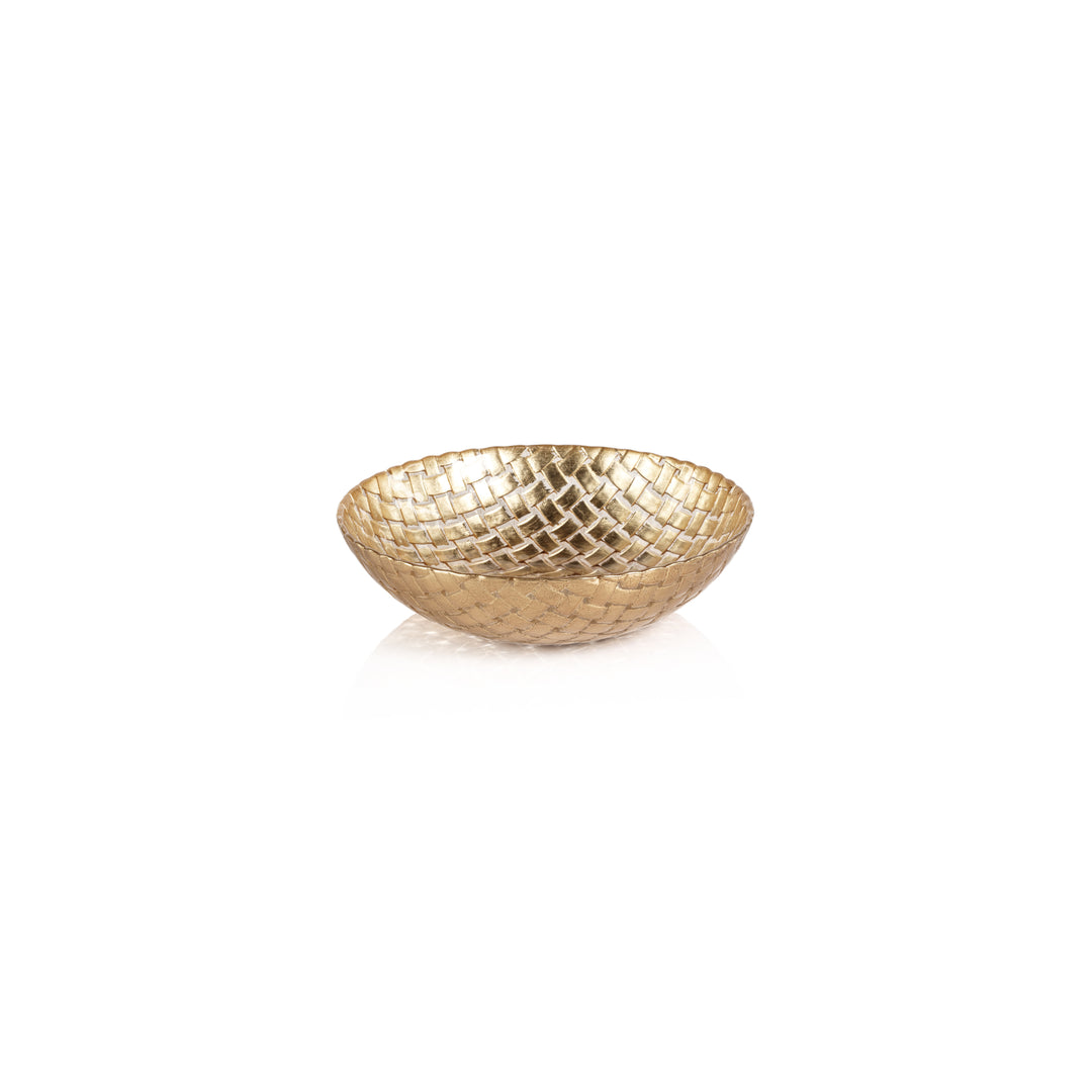 Braided Glass Bowl - Gold