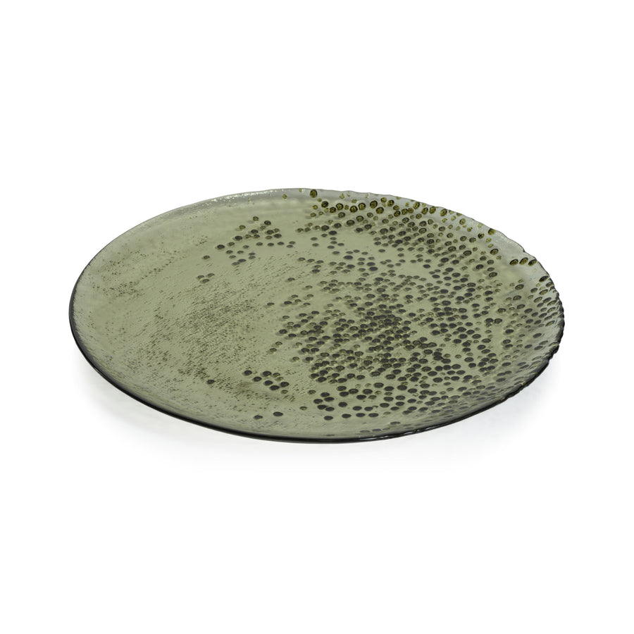 Dotted Glass Plate - Green - Tableware by Carlyle Avenue