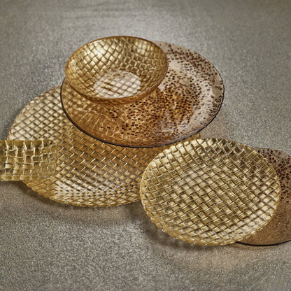 Braided Glass Plate - Gold - Serveware by Carlyle Avenue