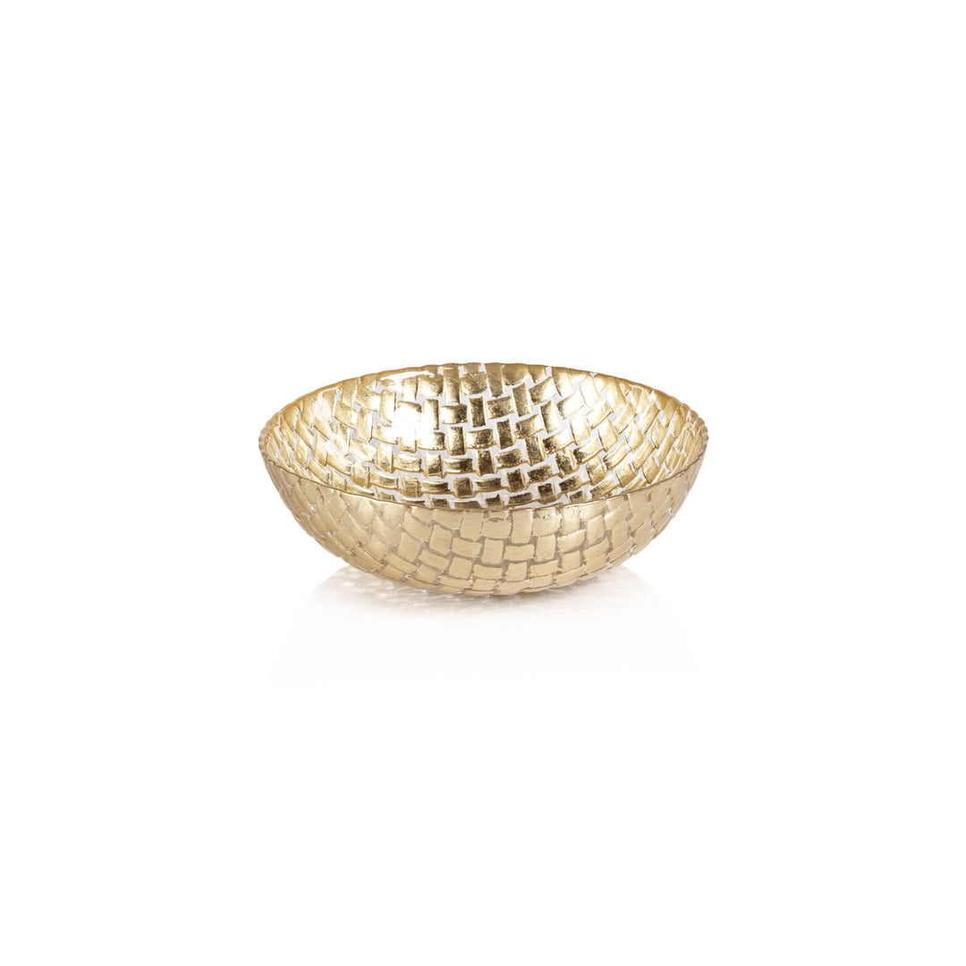 Braided Glass Bowl - Gold