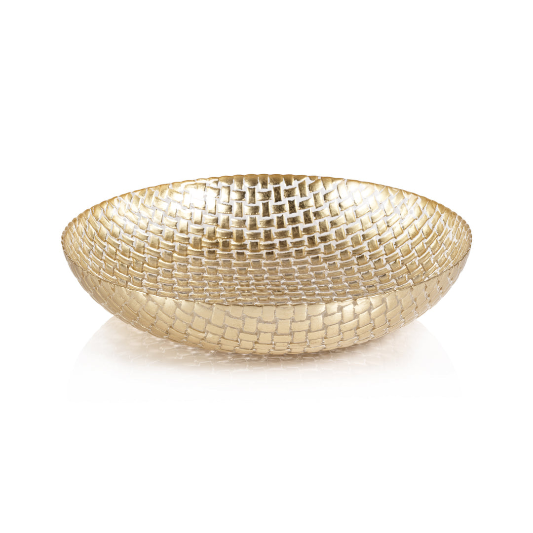 Braided Glass Bowl - Gold