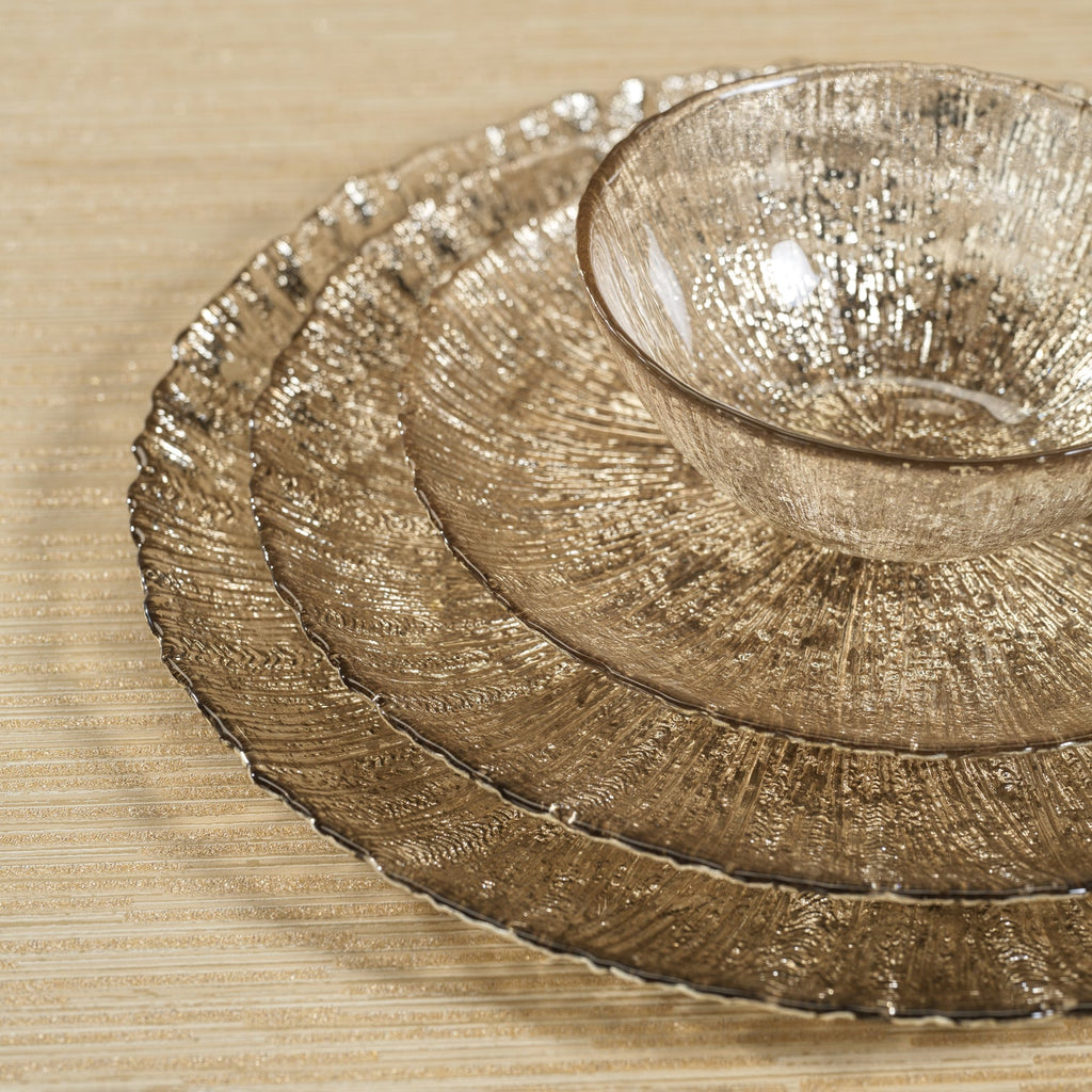 Luminara Fusion Glass Platter - Golden Silver - Serveware by Carlyle Avenue