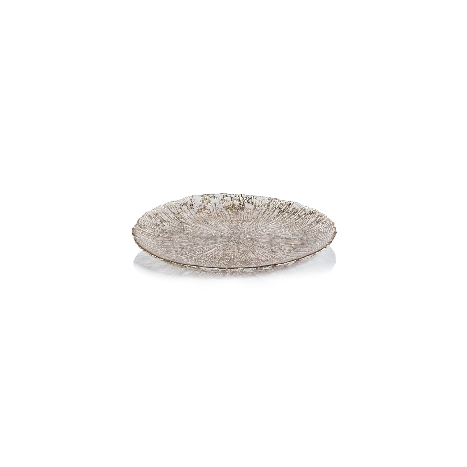 Luminara Fusion Glass Platter - Golden Silver - Serveware by Carlyle Avenue