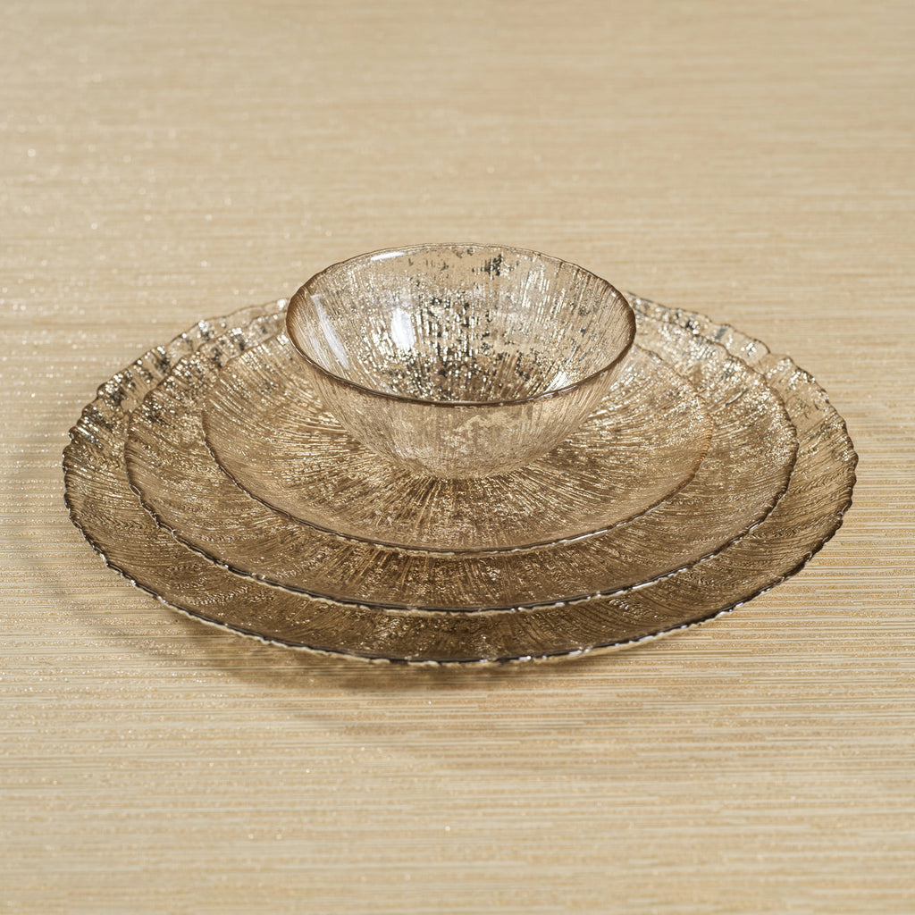 Luminara Fusion Glass Bowl - Golden Silver - Serveware by Carlyle Avenue