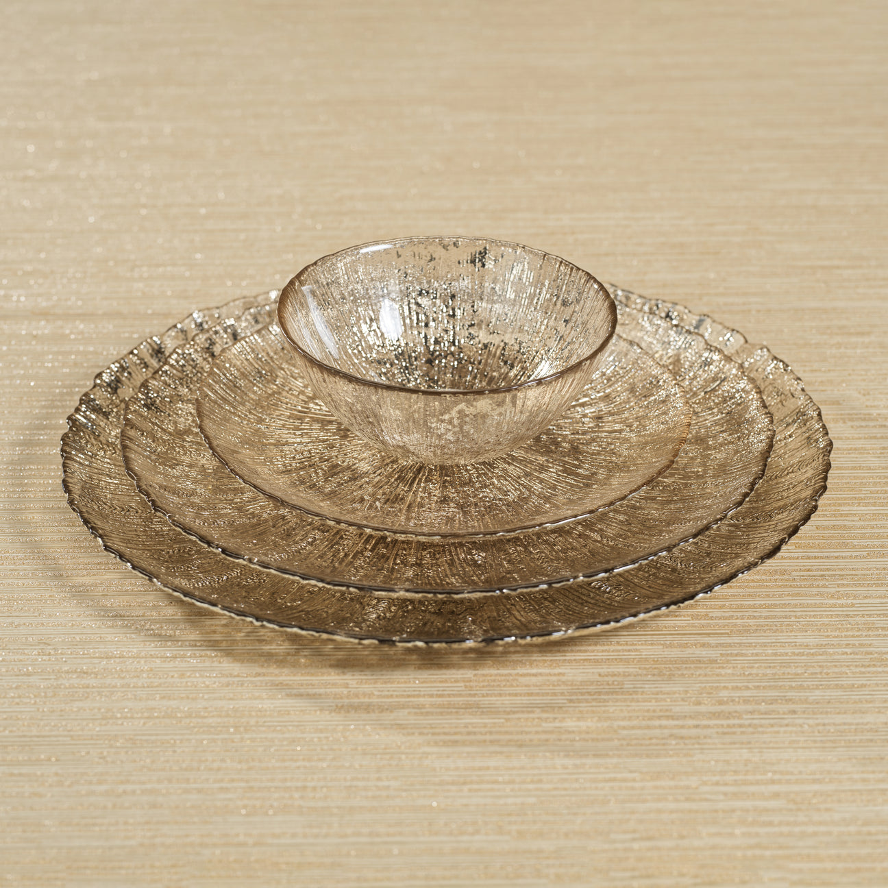 Luminara Fusion Glass Bowl - Golden Silver