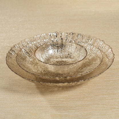 Luminara Fusion Glass Bowl - Golden Silver - Serveware by Carlyle Avenue