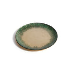 Green Celestial Rim Glass Dessert Plate, Set of 6