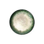 Green Celestial Rim Glass Dessert Plate, Set of 6