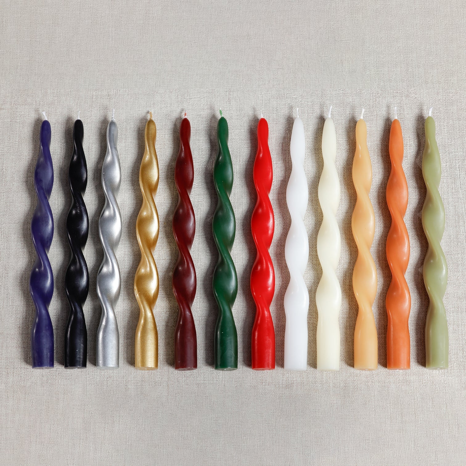 Pair of Lumière Twist Formal Candles 10