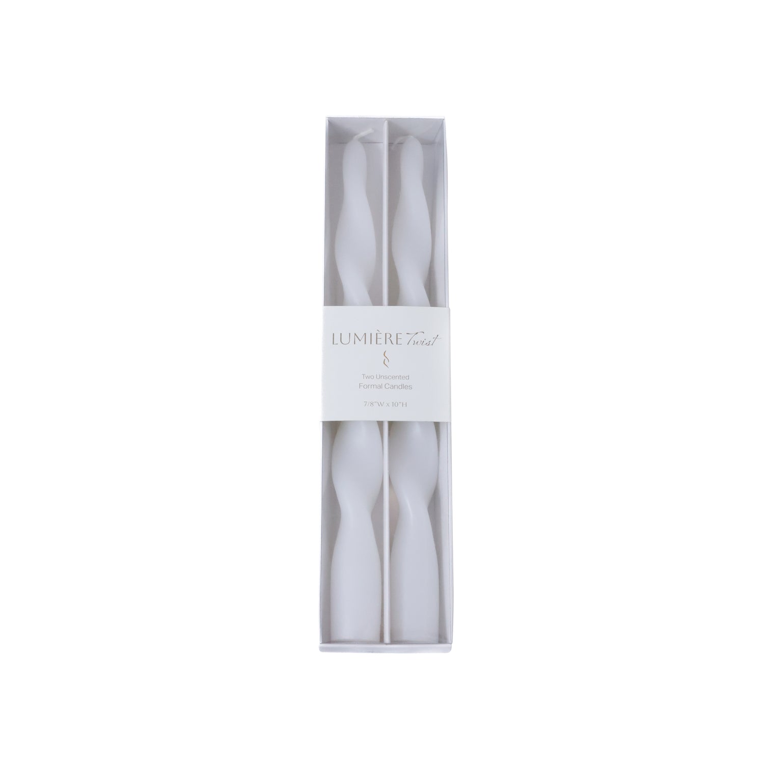 Set of 2 Lumière Twist Formal Candles - 10" - Candles by Carlyle Avenue