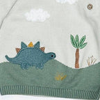 Dino Applique Button Baby Pullover Sweater (Organic) - Kids Clothing by Carlyle Avenue