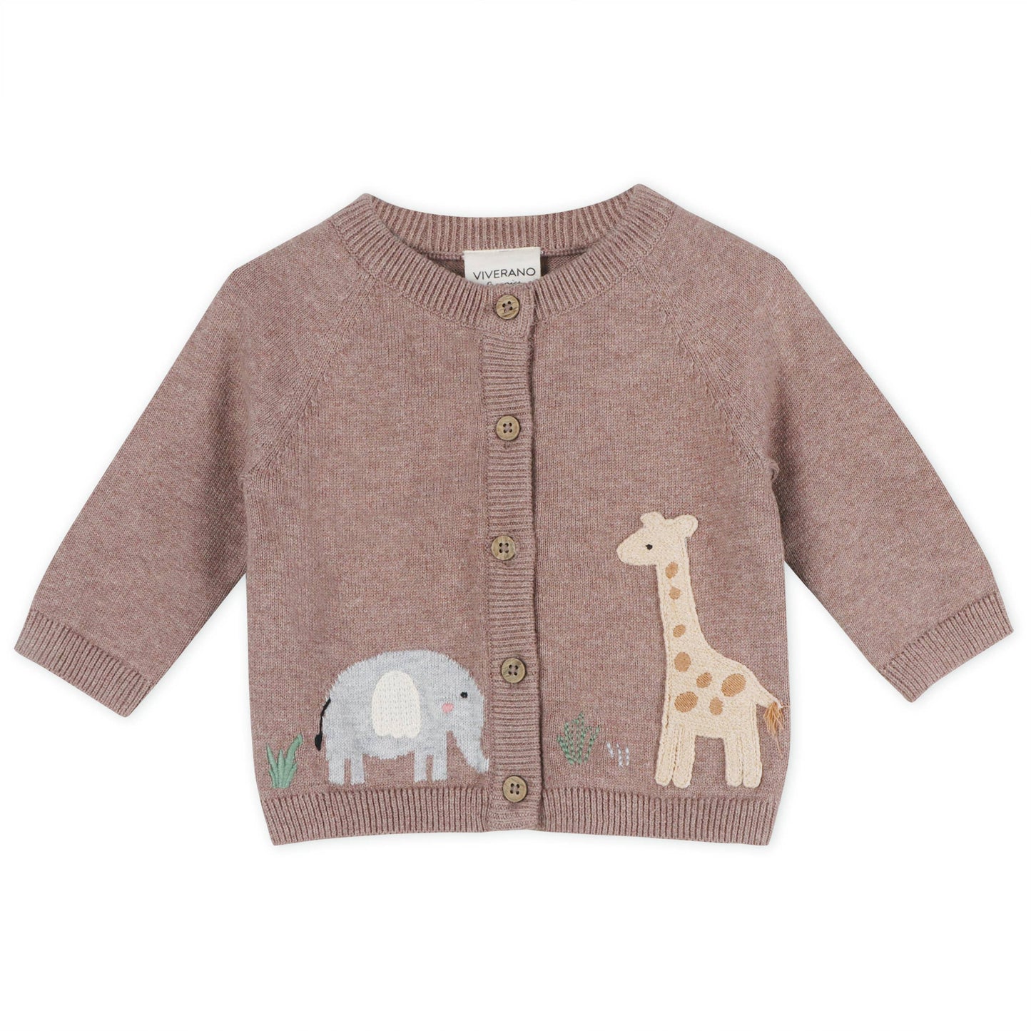 Giraffe Elephant Baby Cardigan Sweater (Organic) -  by Carlyle Avenue