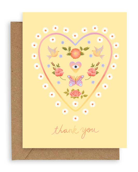 Spring Heart Thank You Card -  by Carlyle Avenue