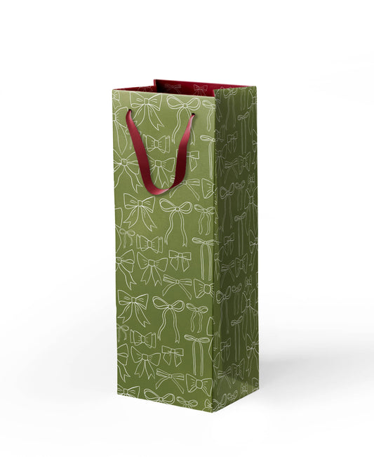 Olive Bows Wine Bag - Gift Wrap by Carlyle Avenue