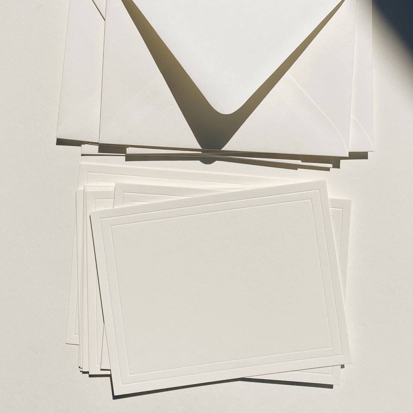 Letterpressed Notecard No. 01 Set of 10 Double Border No Ink