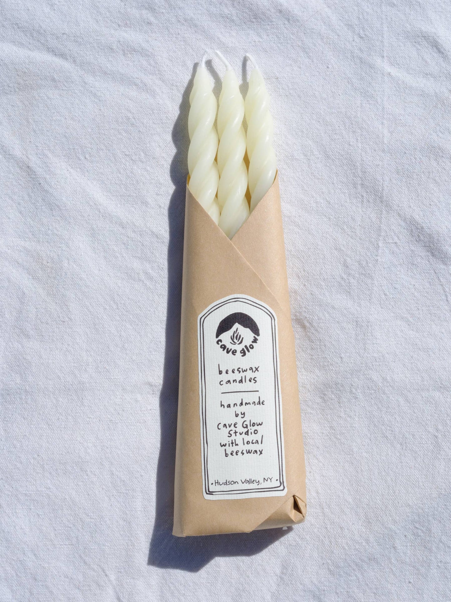 White Beeswax Taper Candles Set of 3 - CARLYLE AVENUE