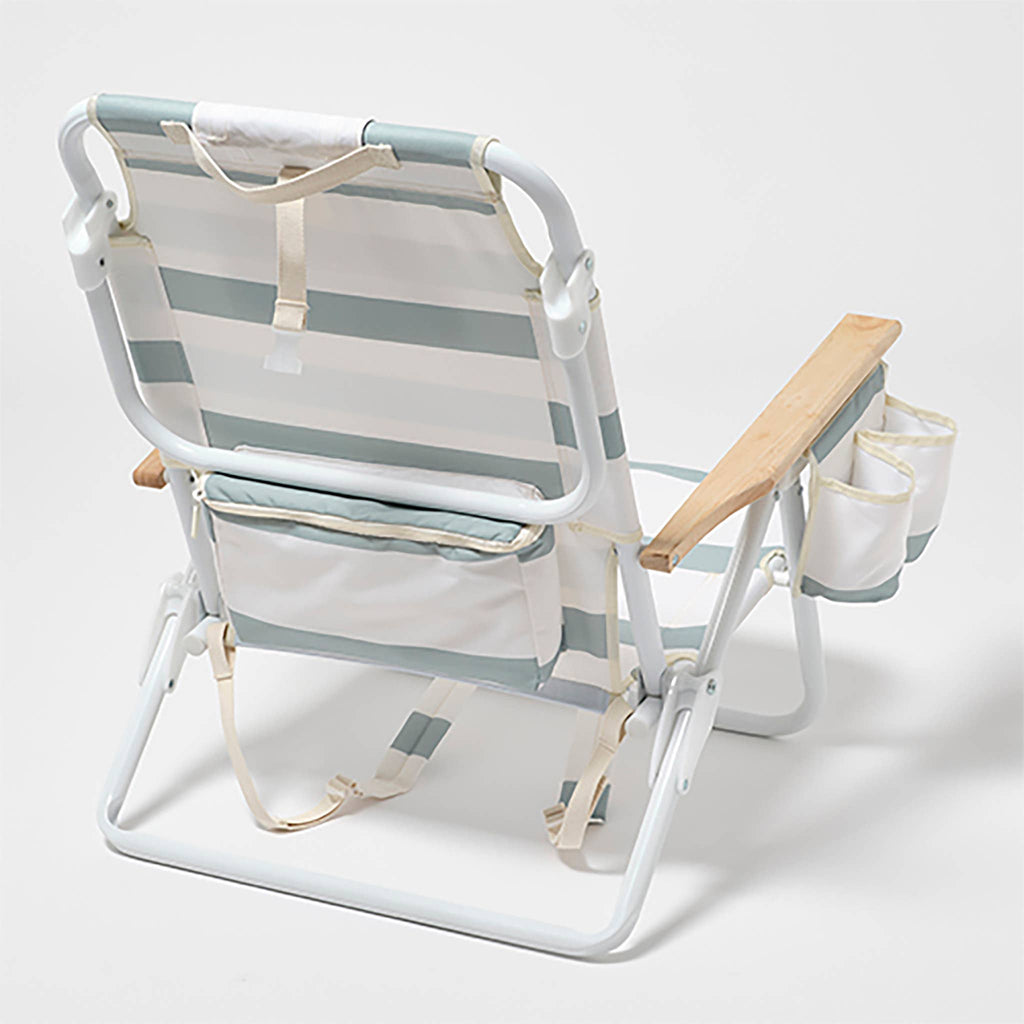 Deluxe Beach Chair La Palma Sage Stripe -  by Carlyle Avenue